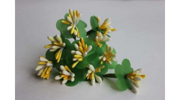 Тычинки в букетике бело-жёлтые, 10 шт