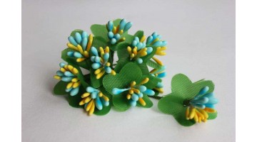 Тычинки в букетике жёлто-голубые, 10 шт