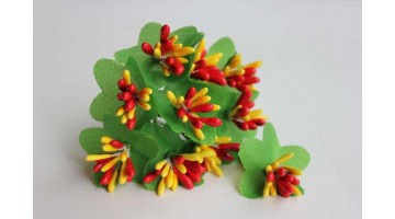 Тычинки в букетике жёлто-красные, 10 шт