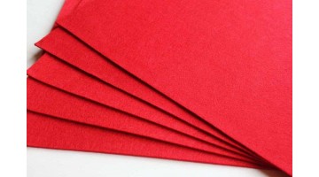 Фетр жёсткий красный 3мм, 49*49см, лист