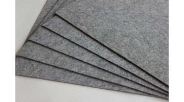 Фетр жёсткий серый 3мм, 49*49см, лист