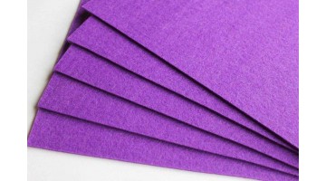 Фетр жёсткий сиреневый 3мм, 49*49см, лист