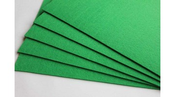 Фетр жёсткий зелёный 3мм, 49*49см, лист