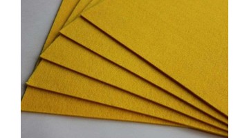 Фетр жёсткий жёлтый 3мм, 49*49см, лист