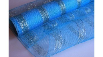 Сетка Максима с зол полосой 53см х 6,5м голубая, рулон