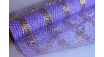 Сетка Максима с зол полосой 53см х 6,5м св. сиреневая, рулон