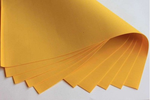 Фоамиран EVA жёлтый 1мм, 50*50см, лист