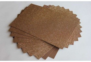 Глиттерный фоамиран EVA коричневый 2мм, 20*30см, лист 