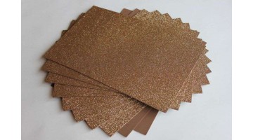 Глиттерный фоамиран EVA коричневый 2мм, 20*30см, лист 