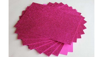 Глиттерный фоамиран EVA малиновый 2мм, 20*30см, лист 