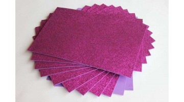 Глиттерный фоамиран EVA сиреневый 2мм, 20*30см, лист 