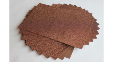 Глиттерный фоамиран EVA тёмно-коричневый 2мм, 20*30см, лист 