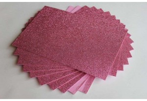 Глиттерный фоамиран EVA тёмно-розовый 2мм, 20*30см, лист 