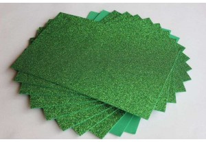 Глиттерный фоамиран EVA зелёный 2мм, 20*30см, лист 