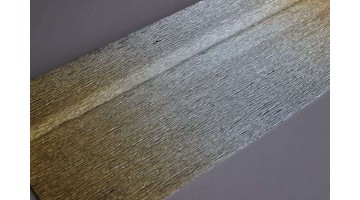 Гофр. бумага металл-переход 802/3 серебряно-золотая, рулон