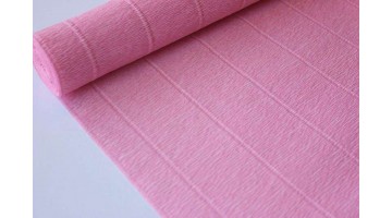 Гофрированная бумага 569 бело-розовая, рулон