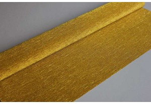 Гофрированная бумага металл 801 золотая, рулон