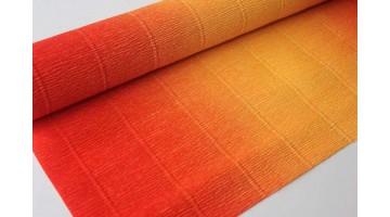 Гофрированная бумага переход 576/9 жёлто-красная, рулон