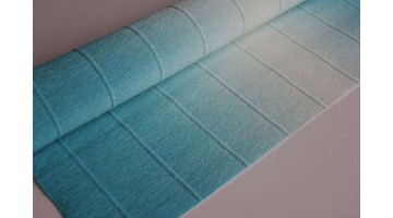 Гофрированная бумага переход 600/2 бело-голубая, рулон