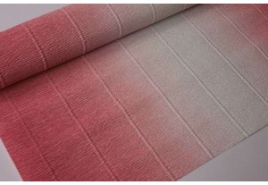 Гофрированная бумага переход 600/4 бело-розовая, рулон