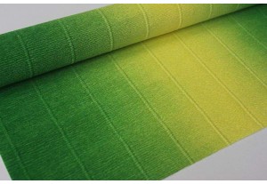 Гофрированная бумага переход 600/5 желто-зеленая, рулон