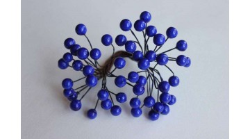 Ягоды глянцевые синие 8мм, связка 40 шт