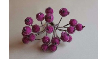 Ягоды в сахаре фуксия 12мм, связка 40 шт