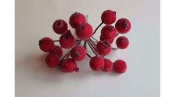 Ягоды в сахаре красные 12мм, связка 40 шт
