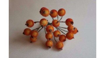 Ягоды в сахаре оранжевые 12мм, связка 40 шт