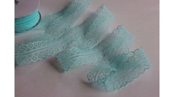 Кружево капрон голубое, 30мм*13м  