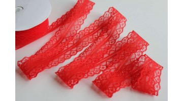 Кружево капрон красное, 30мм*13м 