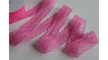 Кружево капрон розовое, 30мм*13м 