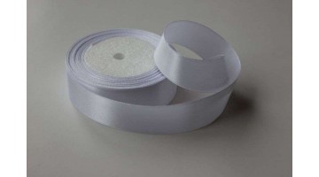 Атласная лента белая, 25мм*23м