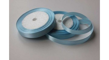 Атласная лента голубая, 12мм*23м