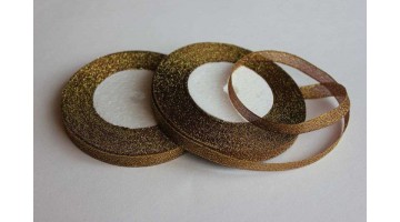 Парча коричневая с серебром, 10мм*23м