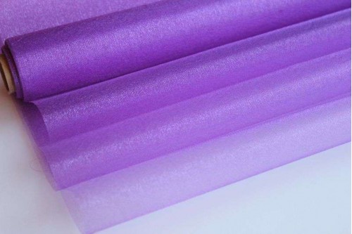 Органза-снег фиолетовая 70см*10м, рулон 