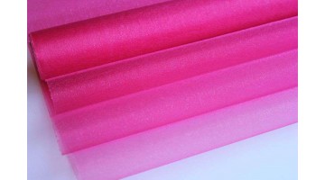 Органза-снег фуксия 70см*10м, рулон 