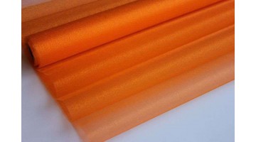 Органза-снег оранжевая 70см*10м, рулон 