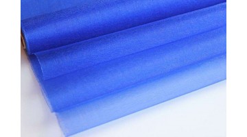 Органза-снег синяя 70см*10м, рулон 