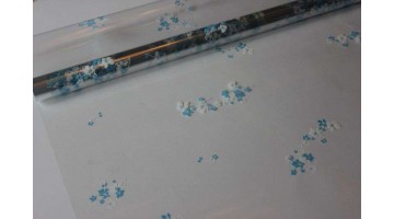 Плёнка с рисунком Анютины глазки голубая 70см х 8м, рулон