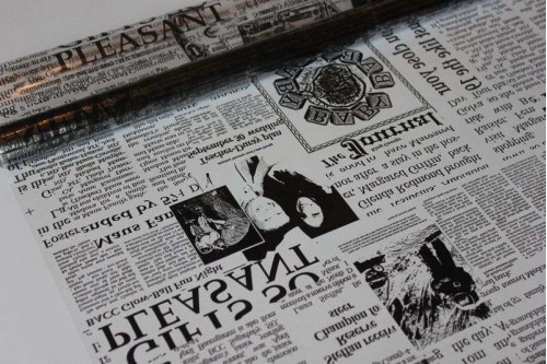 Плёнка с рисунком Газета чёрная 70см х 8м, рулон
