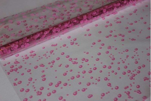 Плёнка с рисунком Пузыри розовая 70см х 8м, рулон