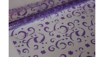 Плёнка с рисунком Звездопад сиреневая 70см х 8м, рулон