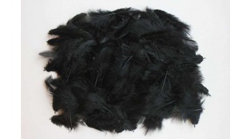Перья декоративные чёрные 9см, уп