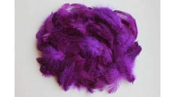 Перья декоративные фиолетовые 9см, уп