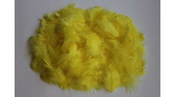 Перья декоративные лимонные 9см, уп