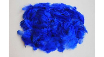 Перья декоративные синие 9см, уп
