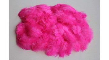 Перья декоративные ярко-розовые 9см, уп