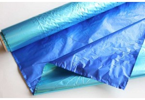 Полисилк металл. двусторонний голубой-синий 100см, метр