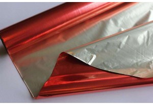 Полисилк металл. двусторонний красный-золото Р 100см, метр